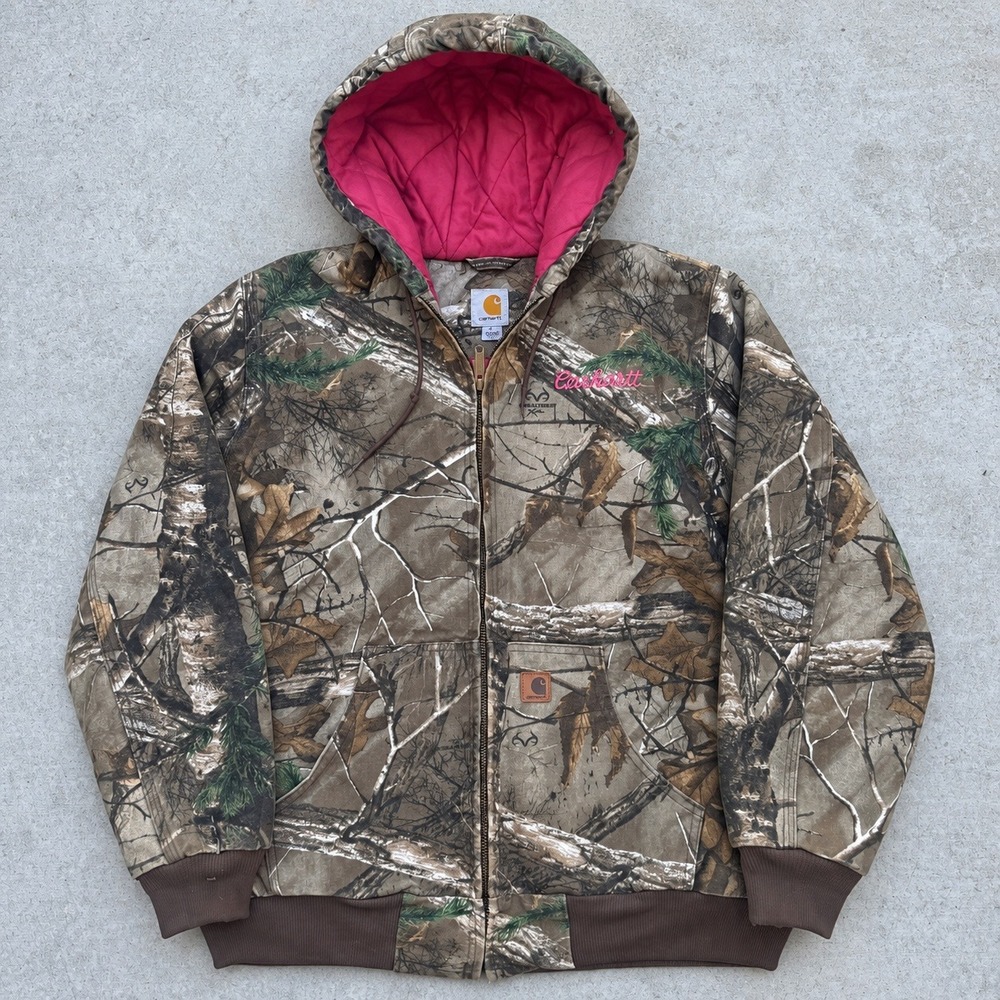 Carhartt Realtree Xtra Camo Pink Quilted Lining Active Jacket XL 16/18 Vintage